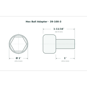 White Hex Ball Adapter
